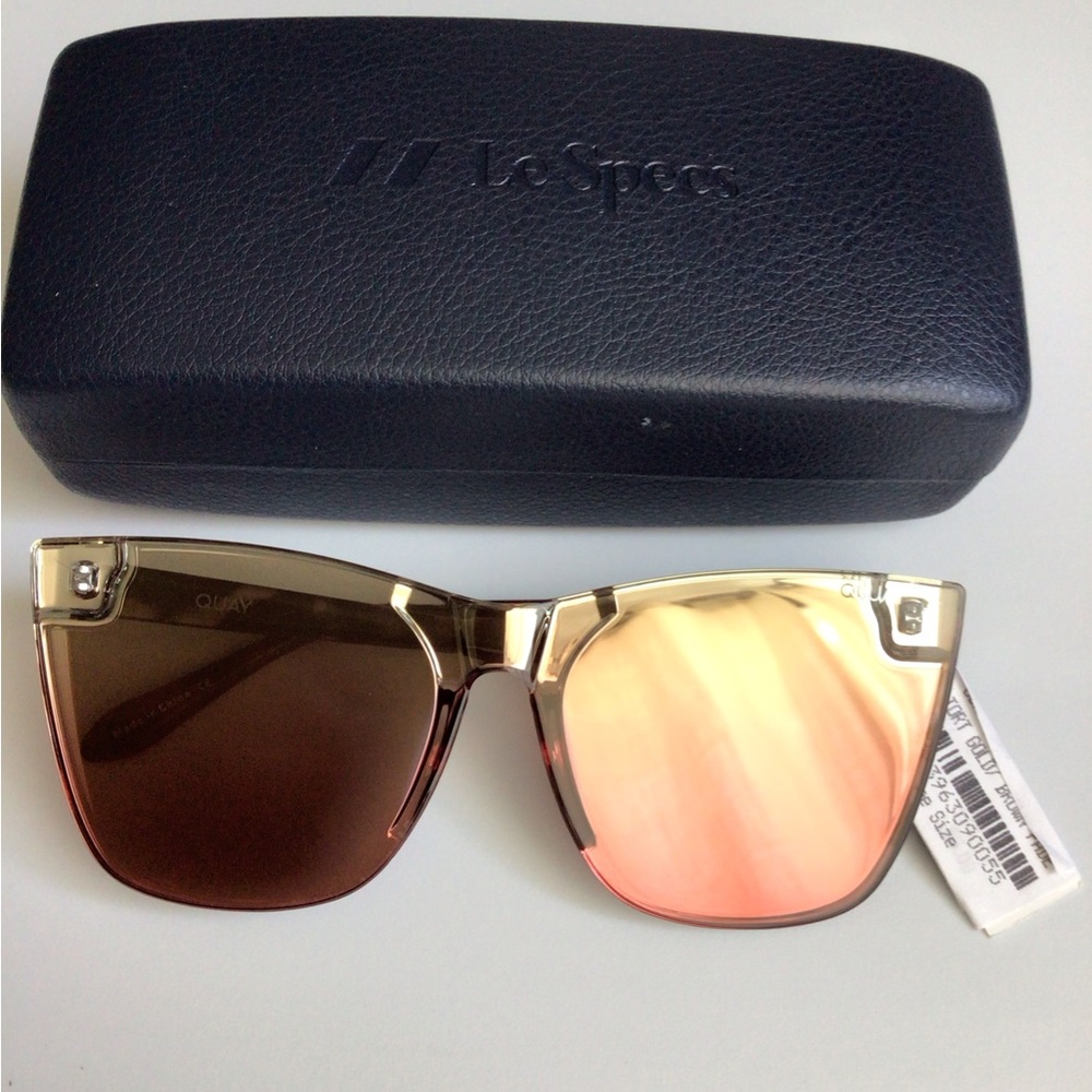NEW! READ * Quay rare Come Thru Gold and Brown Sunglasses